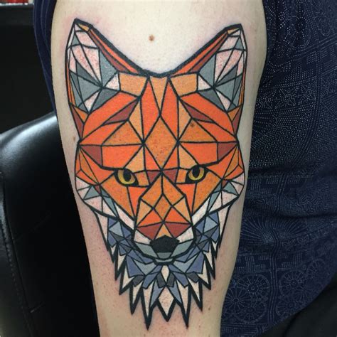 geometric fox tattoo